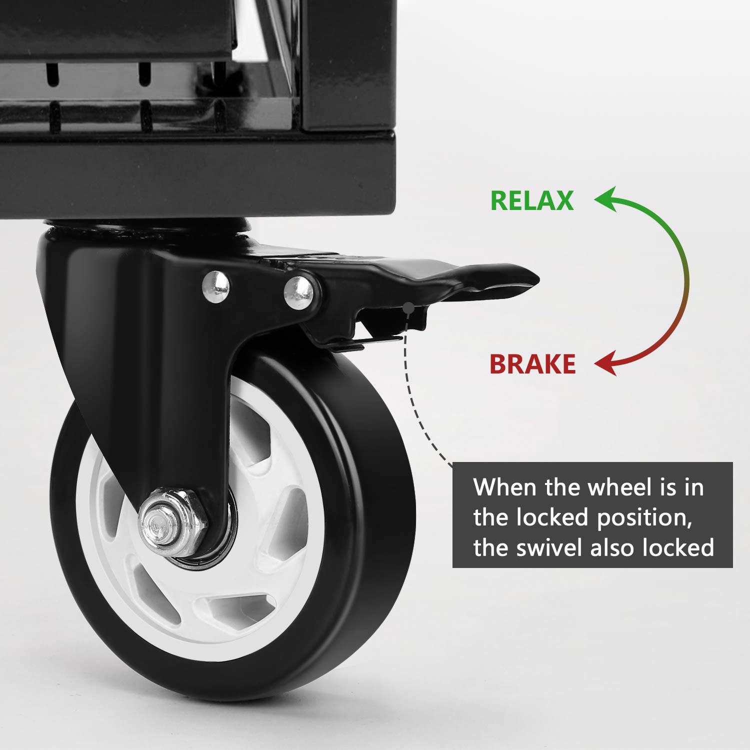 Workbench Casters - Heavy Duty Casters Set of 4 with Brake - 4-inch Swivel Casters for Furniture Pieces - Noiseless Industrial Casters with Polyurethane Rubber Coating - 1200 Lbs Total Capacity