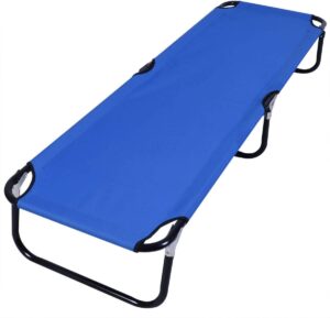 goflame folding camping cot, portable collapsible sleeping bed, weight capacity to 300 lbs, camping bed cots for indoor and outdoor use