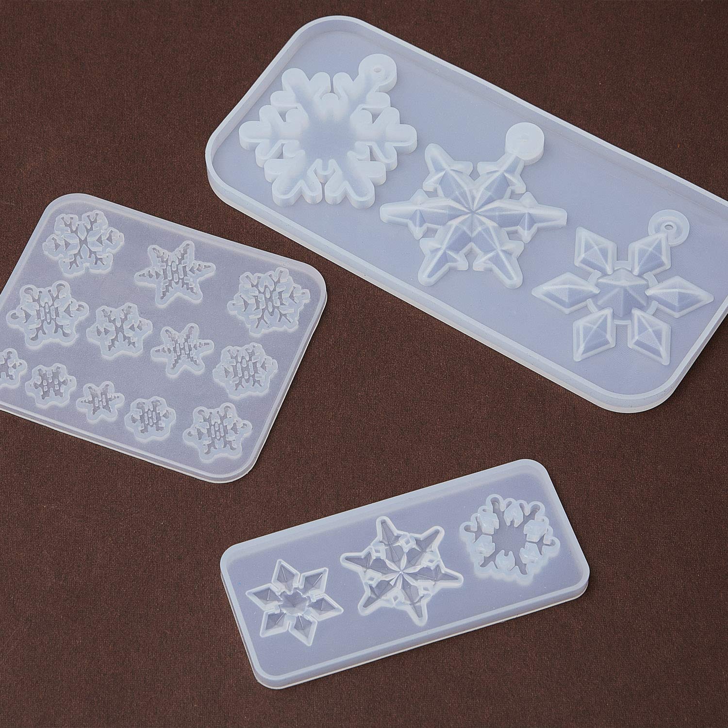 Patelai 3 Pieces Snowflake Silicone Moulds, Christmas Resin Moulds Varying Sizes for Epoxy Resin, Christmas Ornament Resin Moulds for DIY Xmas Decoration Gift Pendant Mold Casting Mold Supplies