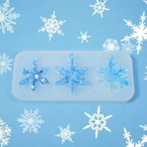 Patelai 3 Pieces Snowflake Silicone Moulds, Christmas Resin Moulds Varying Sizes for Epoxy Resin, Christmas Ornament Resin Moulds for DIY Xmas Decoration Gift Pendant Mold Casting Mold Supplies