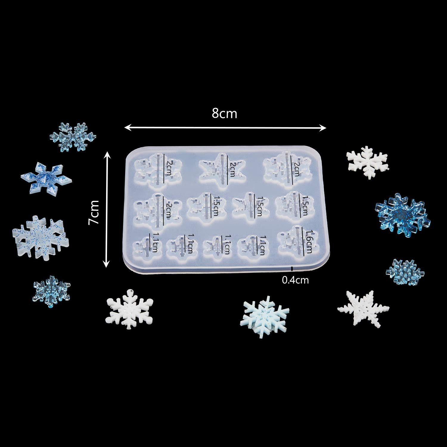 Patelai 3 Pieces Snowflake Silicone Moulds, Christmas Resin Moulds Varying Sizes for Epoxy Resin, Christmas Ornament Resin Moulds for DIY Xmas Decoration Gift Pendant Mold Casting Mold Supplies