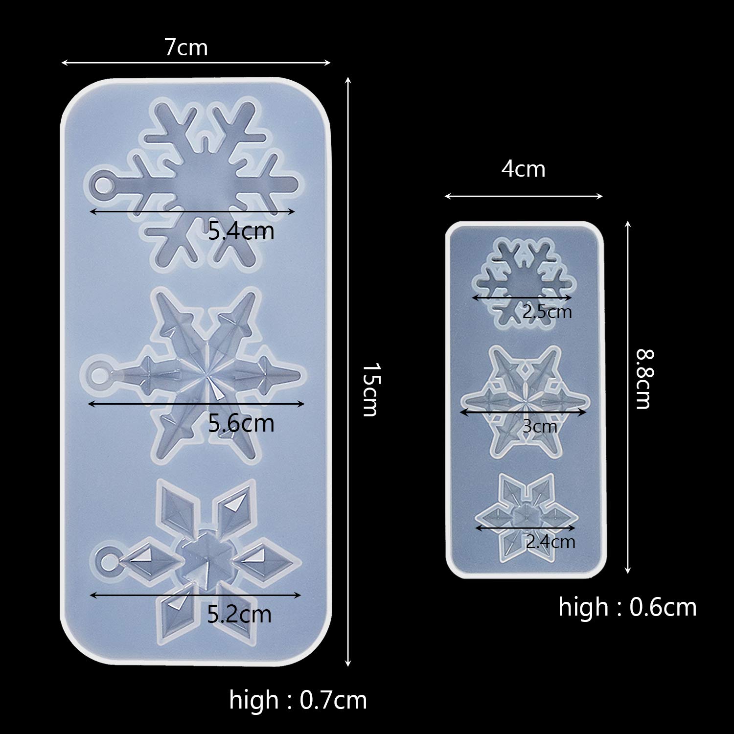 Patelai 3 Pieces Snowflake Silicone Moulds, Christmas Resin Moulds Varying Sizes for Epoxy Resin, Christmas Ornament Resin Moulds for DIY Xmas Decoration Gift Pendant Mold Casting Mold Supplies