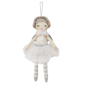 mon ami christmas decoration white snow angel doll ornament, cute angel doll home décor, holiday decor, christmas decor, hanging pendant, 10in