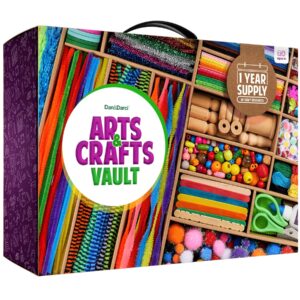 dan&darci arts and crafts vault - craft supplies kit in a box for kids ages 4 5 6 7 8 9 10 11 & 12 year old girls & boys - crafting set kits - easter gift ideas for kids art activity gifts