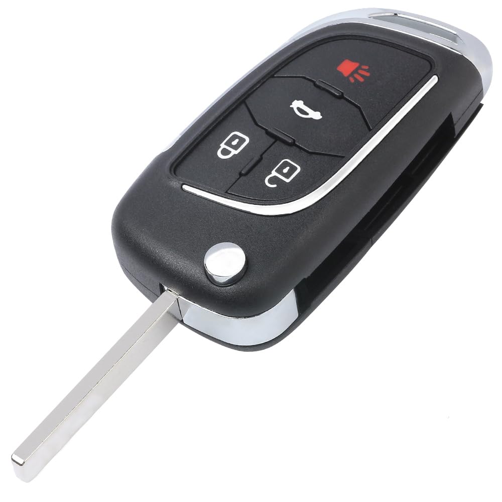 Keyecu Modified 4 Button Flip Remote Key Shell Case for Chevy Camaro Cruze Equinox Malibu,Just a Key Shell