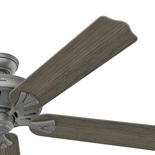 Hunter Fan Company, 51119, 60 inch Royal Oak Matte Silver Ceiling Fan and Handheld Remote