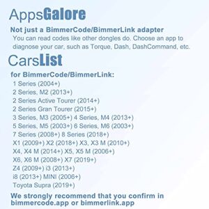 Vgate vLinker BM Plus Bluetooth BLE OBD2 Scanner for BMW/Mini, Works with iPhone & Android Unlock Car Hidden Features in BimmerCode, OBD II Diagnostic Tool