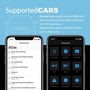 Vgate vLinker BM Plus Bluetooth BLE OBD2 Scanner for BMW/Mini, Works with iPhone & Android Unlock Car Hidden Features in BimmerCode, OBD II Diagnostic Tool