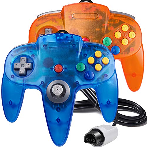 2 Pack Classic N64 Controller, suily Retro N64 Gaming Wired Gamepad Joystick Controller-Plug & Play (Non USB Version)