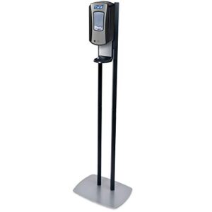 purell ltx-12 dispenser floor stand, chrome and black stand with purell ltx-12 hand sanitizer dispenser (pack of 1) - 7028-ds