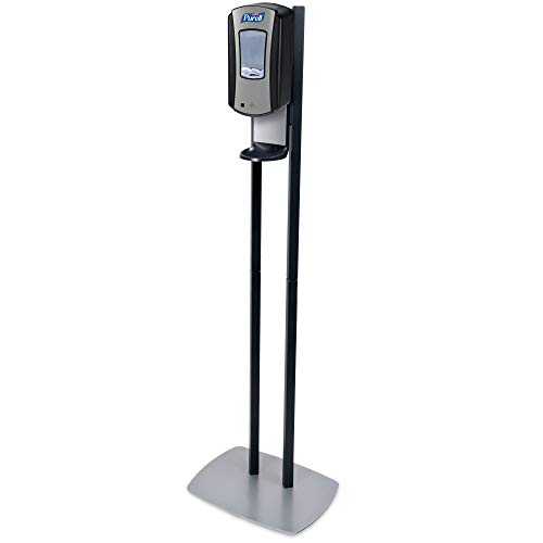 PURELL LTX-12 Dispenser Floor Stand, Chrome and Black Stand with PURELL LTX-12 Hand Sanitizer Dispenser (Pack of 1) - 7028-DS