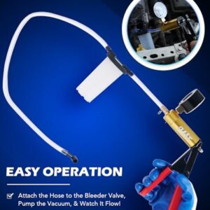 Orion Motor Tech Brake Bleeder Kit with Hand Vacuum Pump and Adapters, Brake Bleeding Kit for Brake Fluid Power Steering Fluid More, Vacuum Brake Bleeder Pump with Pressure Gauge