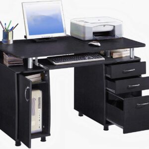 Computer Workstation Desk with Storage, Office Desk with Drawers Computer Desk with Keyboard Tray, Home Office Desk 45" L x 22" W x 30" H