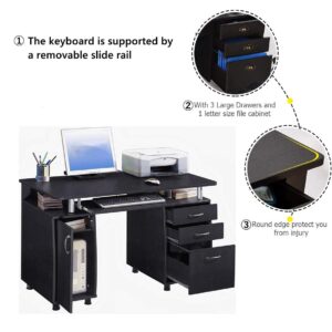 Computer Workstation Desk with Storage, Office Desk with Drawers Computer Desk with Keyboard Tray, Home Office Desk 45" L x 22" W x 30" H