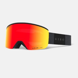 giro axis ski goggles - snowboard goggles for men - black mono strap with vivid ember/vivid infrared lenses