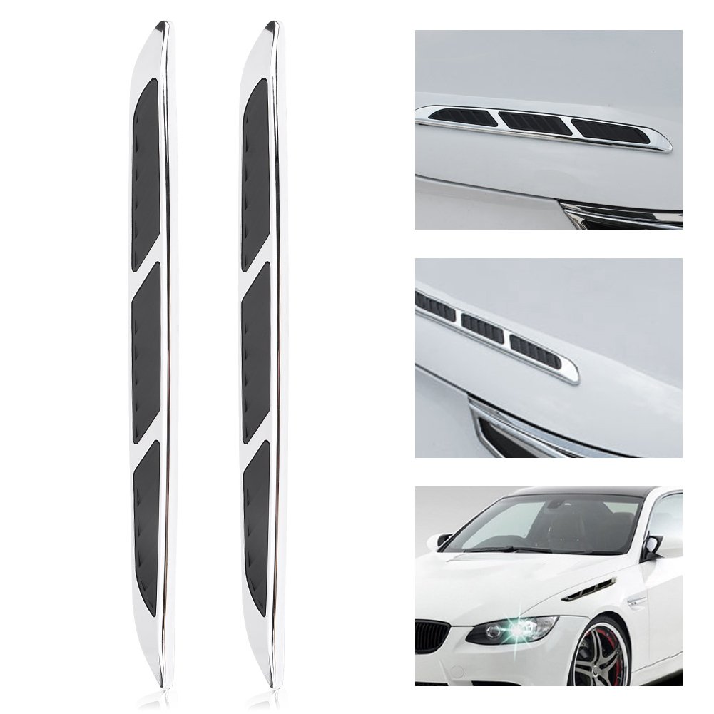 Air Flow Vent,2pcs Car Exterior Hood Side Door Air Flow Vent Cover Intake Grille Decorative Trim Sticker