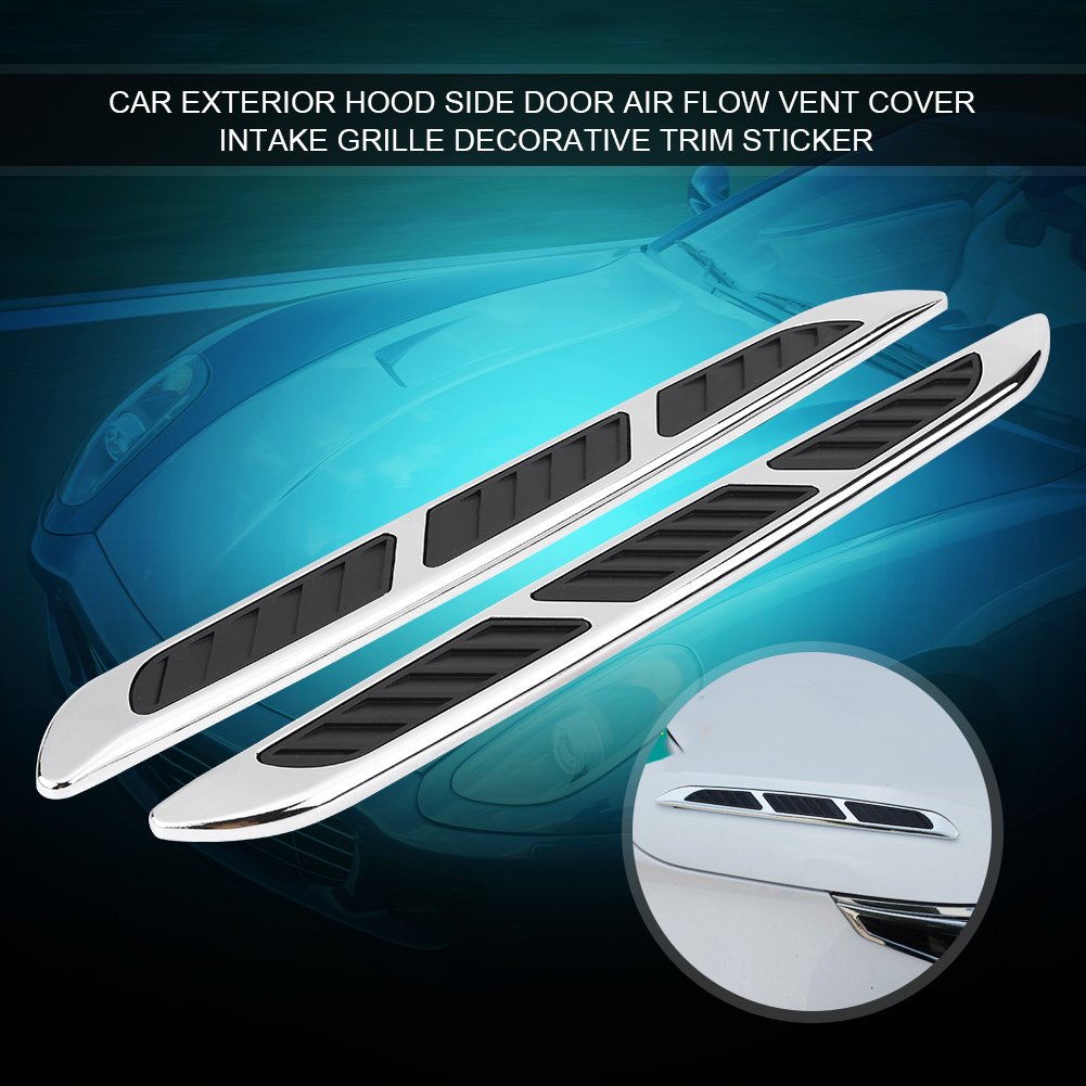 Air Flow Vent,2pcs Car Exterior Hood Side Door Air Flow Vent Cover Intake Grille Decorative Trim Sticker