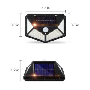 Dartwood 100 LED Solar Spotlight with Motion Sensor - 450 Lumens Weatherproof Spotlight - Give The Best Vision to Your Doorways in The Dark (2-Pack)