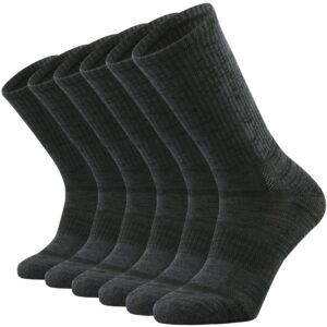 sox town unisex cushioned crew training athletic socks men & women with combed cotton moisture wicking breathable performance(blackgrey m)