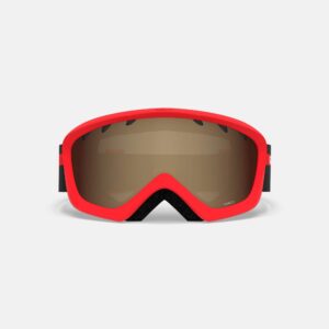 Giro Chico Youth Snow Goggle - Black Red Podium Strap with Amber Rose Lens