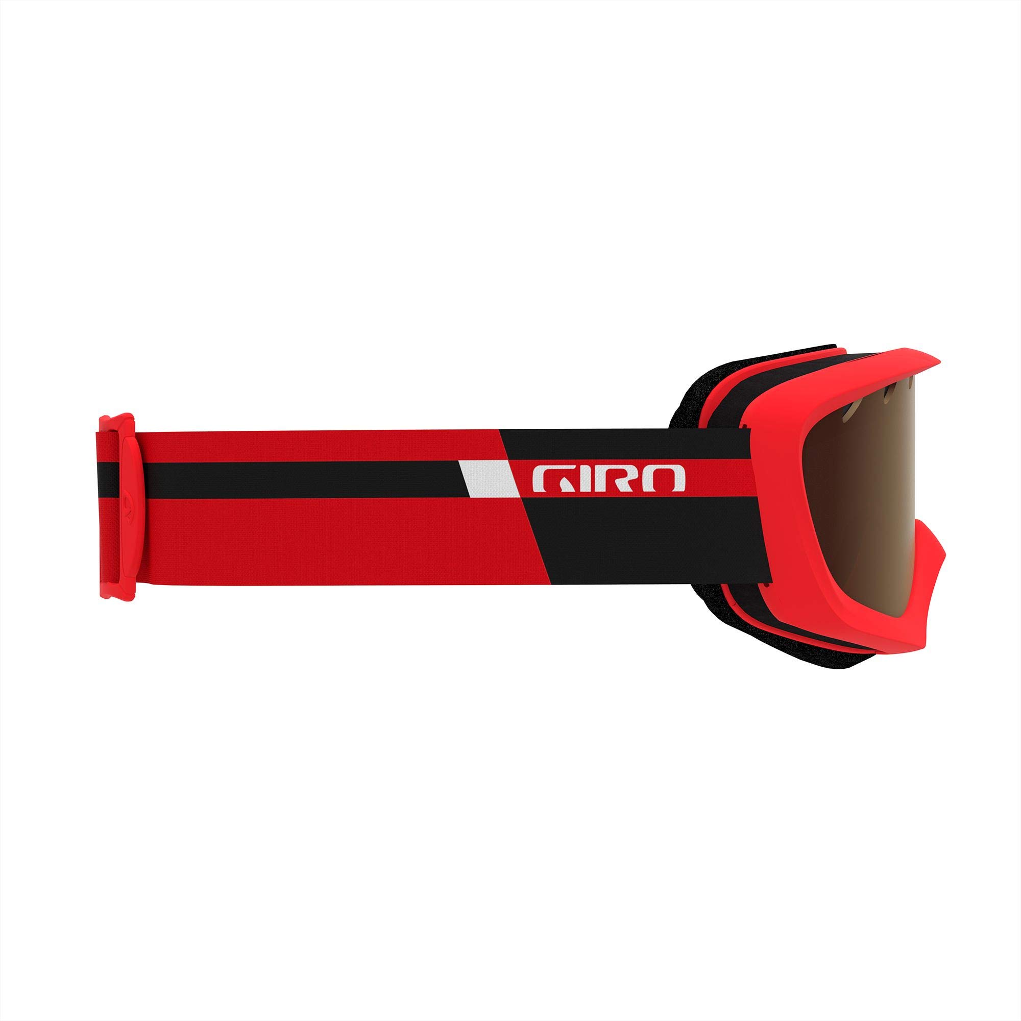 Giro Chico Youth Snow Goggle - Black Red Podium Strap with Amber Rose Lens