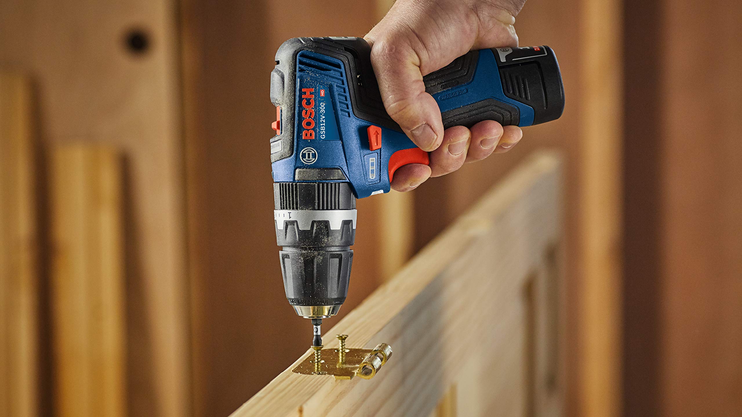 Bosch GSB12V-300B22 12V Max Brushless 3/8 In. Hammer Drill/Driver Kit with (2) 2.0 Ah Batteries