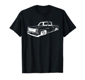vintage 73-87 mini c10 truck slammed graphic dad gag father t-shirt