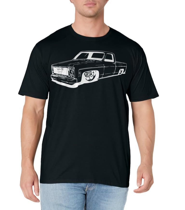 Vintage 73-87 Mini C10 Truck Slammed Graphic Dad Gag Father T-Shirt