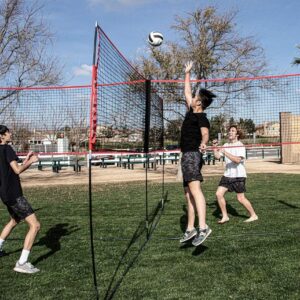 PowerNet Four Square Volleyball Net | Fun New Game | Play at The Park or Beach | 2 Versions (Standalone Four Square)