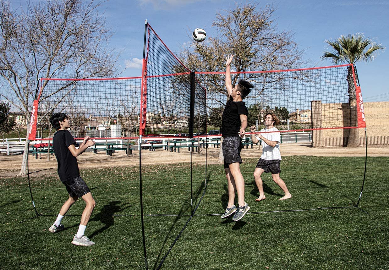 PowerNet Four Square Volleyball Net | Fun New Game | Play at The Park or Beach | 2 Versions (Standalone Four Square)