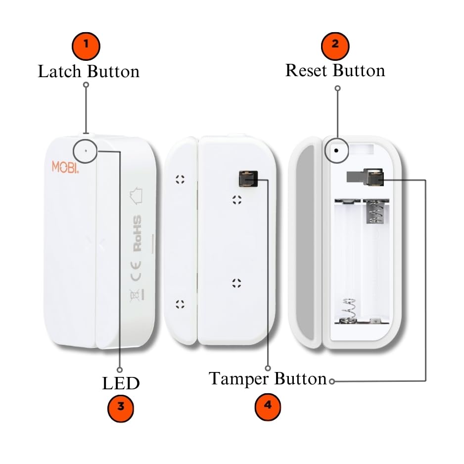 WiFi Smart Door Window Sensor Alarm, Multipurpose Sensor, Contact Sensor for Home/Office Security, Wireless Door Window Open Detector, APP Remote Notification Compatible with Alexa & Google Assistant