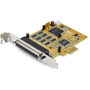 startech.com 8-port pci express rs232 serial adapter card - pcie rs232 serial card - 16c1050 uart - multiport serial db9 controller/expansion card - 15kv esd protection - windows & linux (pex8s1050)