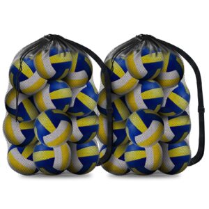 brotou extra large sports ball bag mesh, basketball bags team balls, adjustable shoulder strap, team work ball bags for holding soccer, football, volleyball, swimming gear (30” x 40”) (2pcs)