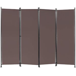 giantex 4 panel room divider, 5.6 ft tall folding privacy screen, freestanding lightweight portable wall partition divider and separator for bedroom home office apartment studio