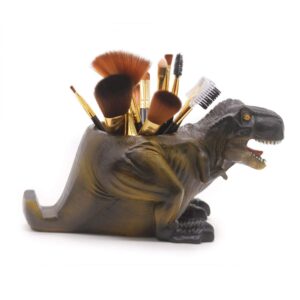 Large Capacity T-Rex Dinosaur Desk Pen Holder Pencil Holder Pen Cup Holder with Phone Stand,Desk Accessories Stationery Makeup Brush Holder Vanity Desk Supplies Organizer Home Office Decor