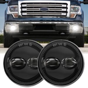 z-offroad dot approved led fog lights for 2006-2014 ford f150 2006 2007 2008 2009 2010 2011 2012 2013 2014 f150, bumper driving lamp set assembly kit - black