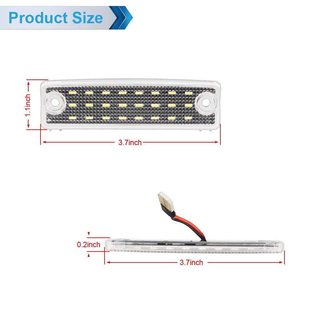 MbuyDIY LED License Plate Light Lamp Assembly Compatible with 1996-2023 4Runner 2008-2022 Sequoia 6000K White, Pack of 2