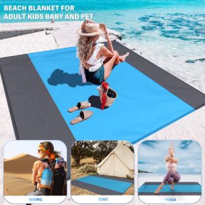 Famstar Nylon Beach Blanket Waterproof Sandproof Oversized,Extra Large 10'X 9' Beach Mat,Sand Free Beach Blanket 1-8 Adults Lightweight Durable for Travel Camping Hiking Picnic