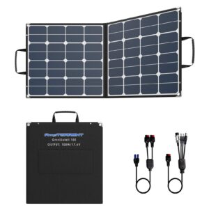 amptorrent 100w solar panels for portable power station,foldable solar battery charger flexible panels with 18v dc output,portable power backup for rv marine boat off grid outdoor solar power charging
