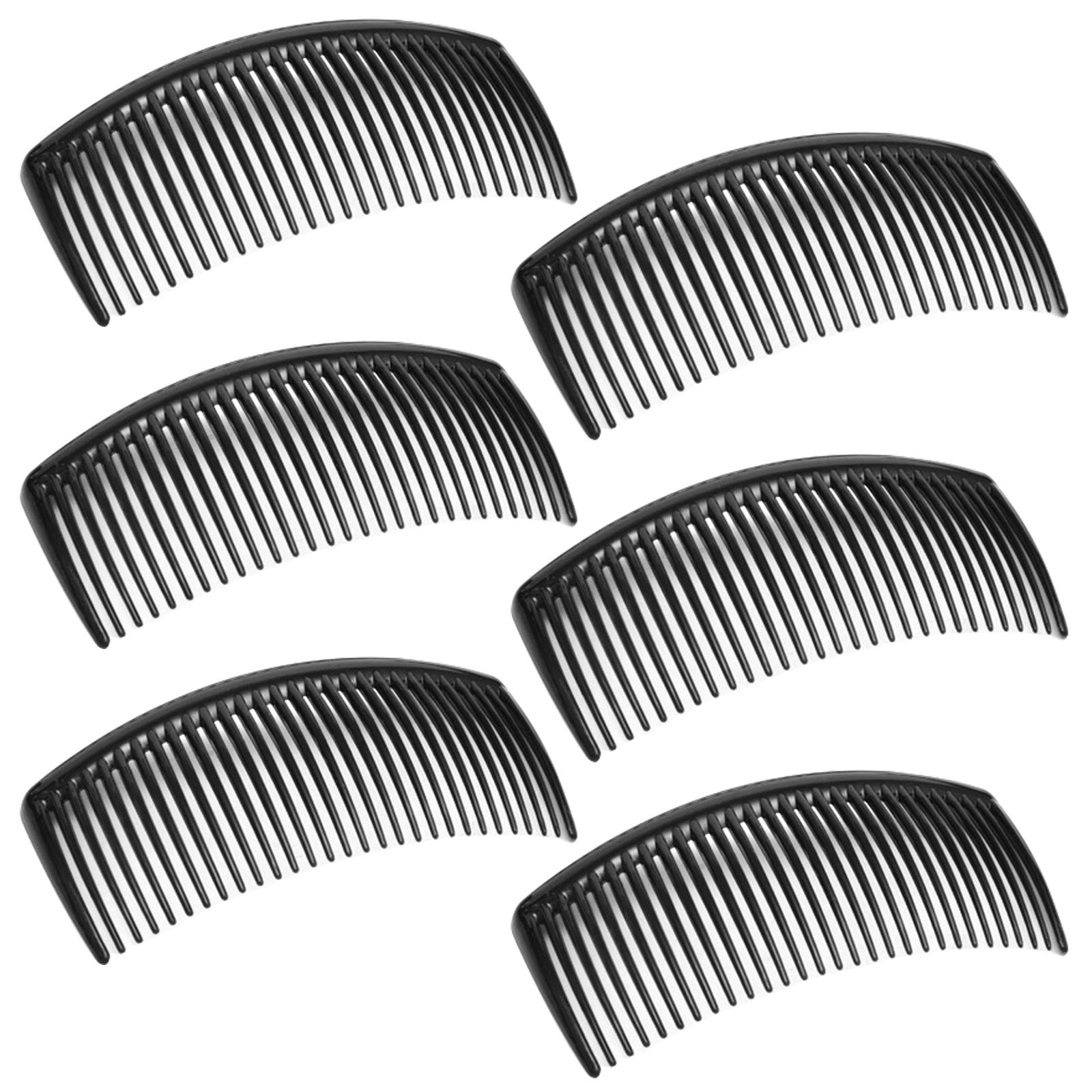 6 Packs French Twist Comb, SourceTon Plastic Side Hair Combs with 29 Teeth Hair Comb Hair Clip Combs for Fine Hair Accessory for Women- Black