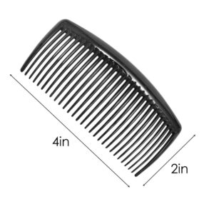 6 Packs French Twist Comb, SourceTon Plastic Side Hair Combs with 29 Teeth Hair Comb Hair Clip Combs for Fine Hair Accessory for Women- Black