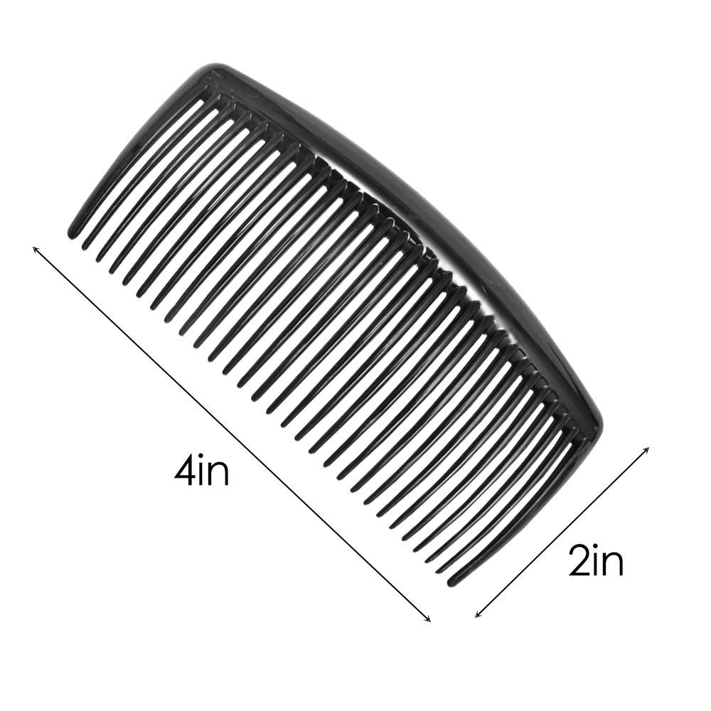 6 Packs French Twist Comb, SourceTon Plastic Side Hair Combs with 29 Teeth Hair Comb Hair Clip Combs for Fine Hair Accessory for Women- Black