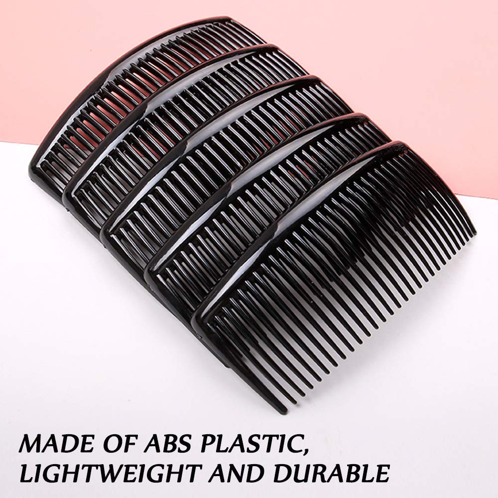 6 Packs French Twist Comb, SourceTon Plastic Side Hair Combs with 29 Teeth Hair Comb Hair Clip Combs for Fine Hair Accessory for Women- Black