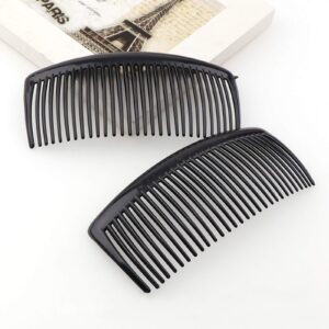 6 Packs French Twist Comb, SourceTon Plastic Side Hair Combs with 29 Teeth Hair Comb Hair Clip Combs for Fine Hair Accessory for Women- Black