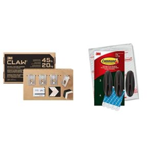 3m claw drywall picture hangers holds 45 lb. & command outdoor metallic bronze hooks, 3 hooks, 4 strips
