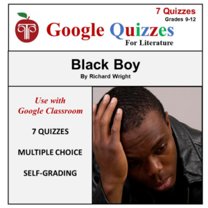 google forms quizzes for black boy | self-grading, multiple choice chapter questions