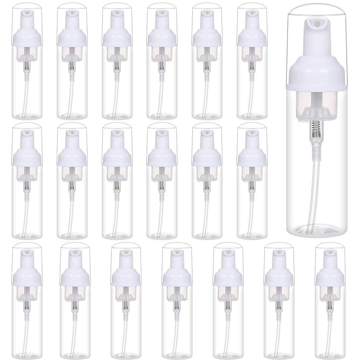 24 Pcs Foam Pump Bottle Dispenser Refillable 2oz/60ml for Hand Soap Shampoo Lash Cleanser Packaging Liquid Cleaning