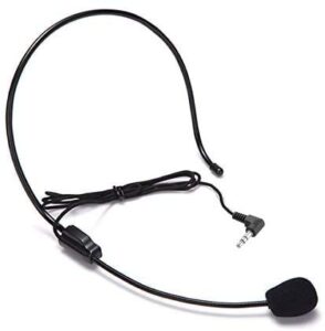 3.5mm wired condenser headset microphone, flexible wired boom conference speech speaker for coaches, tour guides,presentations （cord length 3.3ft）