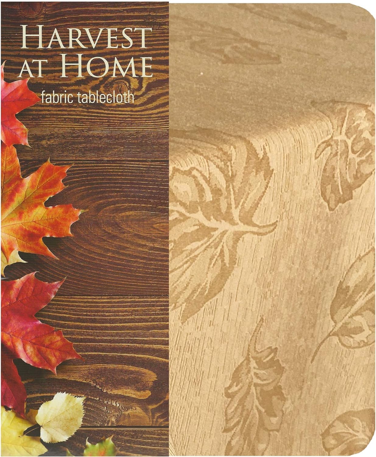 Newbridge Tremont Leaf Damask, Fabric Tablecloth, Swirling Leaves Damask, Print, Soil Resistant, Easy Care Tablecloth, 60 Inch x 144 Inch Rectangle, Gold