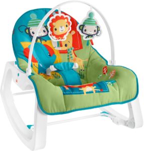 fisher-price infant-to-toddler rocker – jungle blocks, portable baby rocking chair with toys for soothing or play [amazon exclusive]